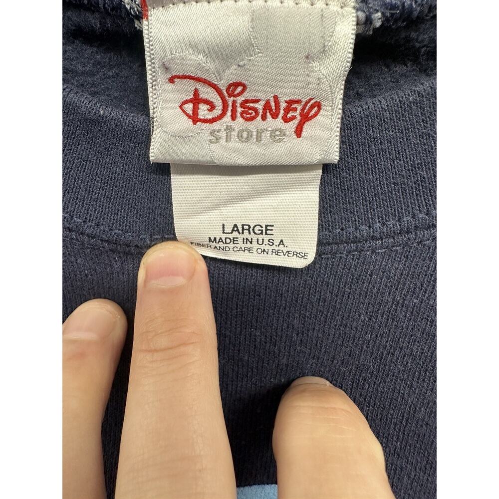 Vintage Disney Tinker Bell Sweatshirt L Crew Neck Blue Pullover Made In The USA - Picture 2 of 6